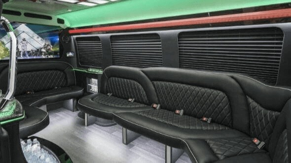 Interior of Charter Bus Company Trenton's 14 Passenger Sprinter Limousine in Trenton