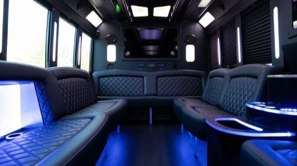 15 passenger party bus inside