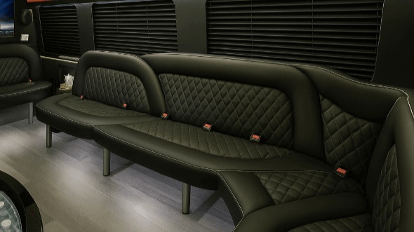 Interior of Charter Bus Company Edison's 15 Passenger Party Bus in Edison