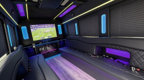 15 passenger party bus interior