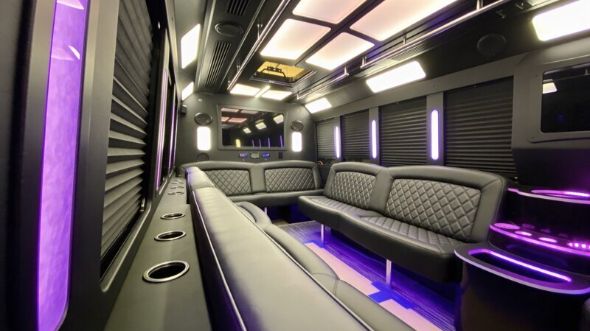 18 passenger party bus inside