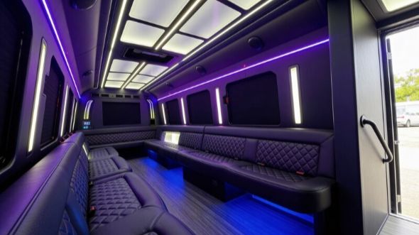 20 passenger party bus inside