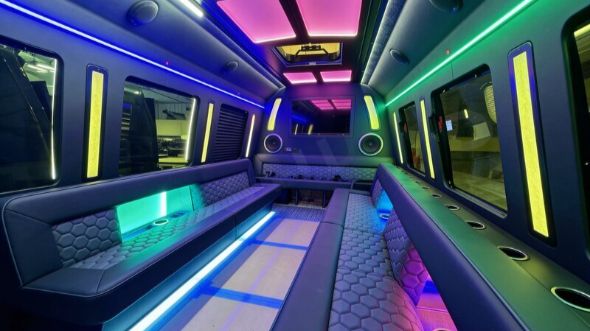 20 passenger party bus interior