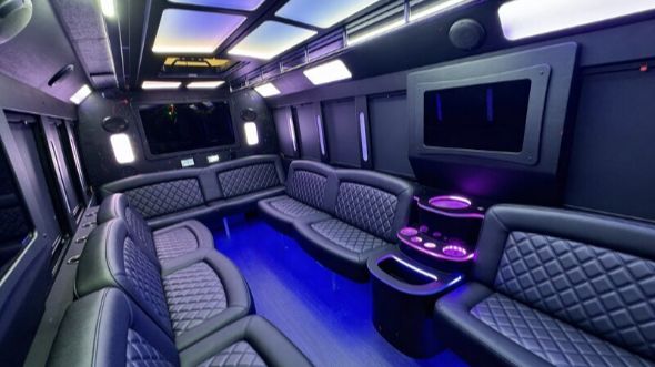 25 passenger party bus inside