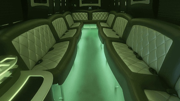 Interior of Charter Bus Company New York's 25 Passenger Party Bus in New York