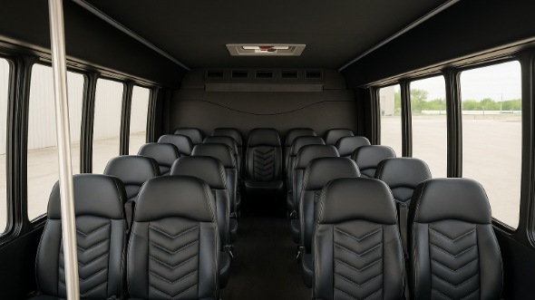 Interior of Charter Bus Company Allentown's 30 Passenger Minibus in Allentown