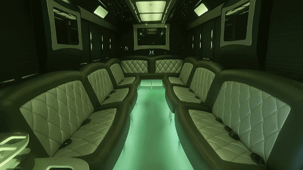 Interior of Charter Bus Company New York's 30 Passenger Party Bus in New York