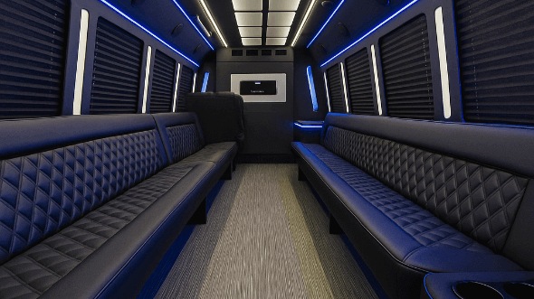 Interior of Charter Bus Company Yonkers's 50 Passenger Party Bus in Yonkers