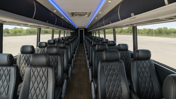 Interior of Charter Bus Company Allentown's 51 Passenger Charter Bus in Allentown