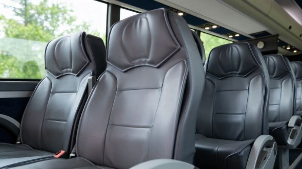 55 passenger charter bus inside