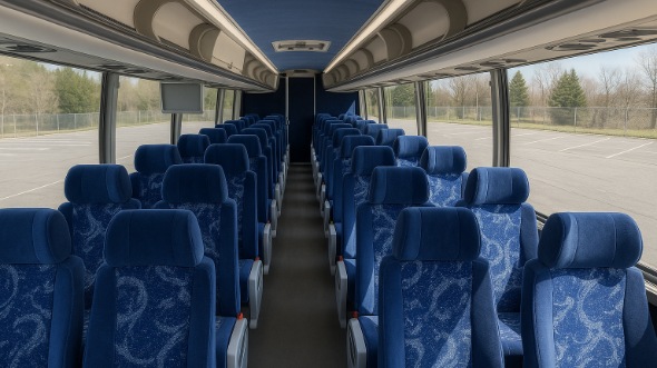 Interior of Charter Bus Company Allentown's 55 Passenger Charter Bus in Allentown