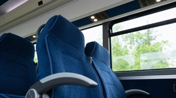 56 passenger charter bus inside