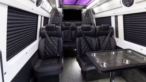 sprinter van rental with driver interior